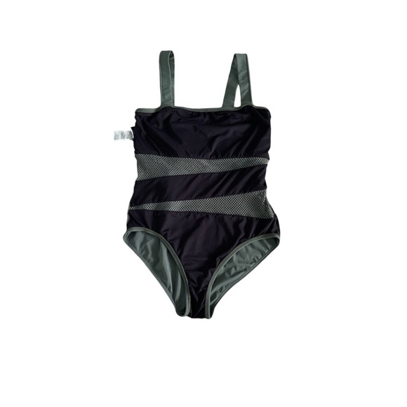 CARMEN MARC VALVO SWIMWEAR, One Piece Mesh Cutout Swimsuit, Size 14 - Picture 5 of 7